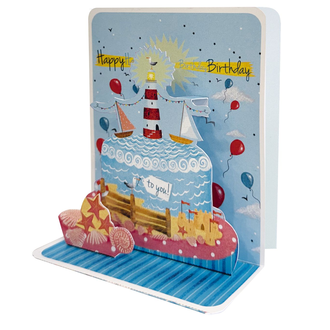 Pictura Marine Cake small pop-up card featuring a detailed 3D cake design, ideal for celebrations and special occasions.